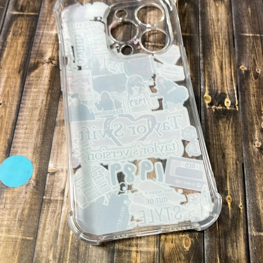 5for$10 Taylor Swift Music Collage iPhone 14 Pro Clear Slim Phone Case NWT